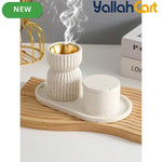 Resin Striped Incense Holder & Jars Tray – Decorative Home & Yoga Space Organizer