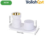 Resin Striped Incense Holder & Jars Tray – Decorative Home & Yoga Space Organizer
