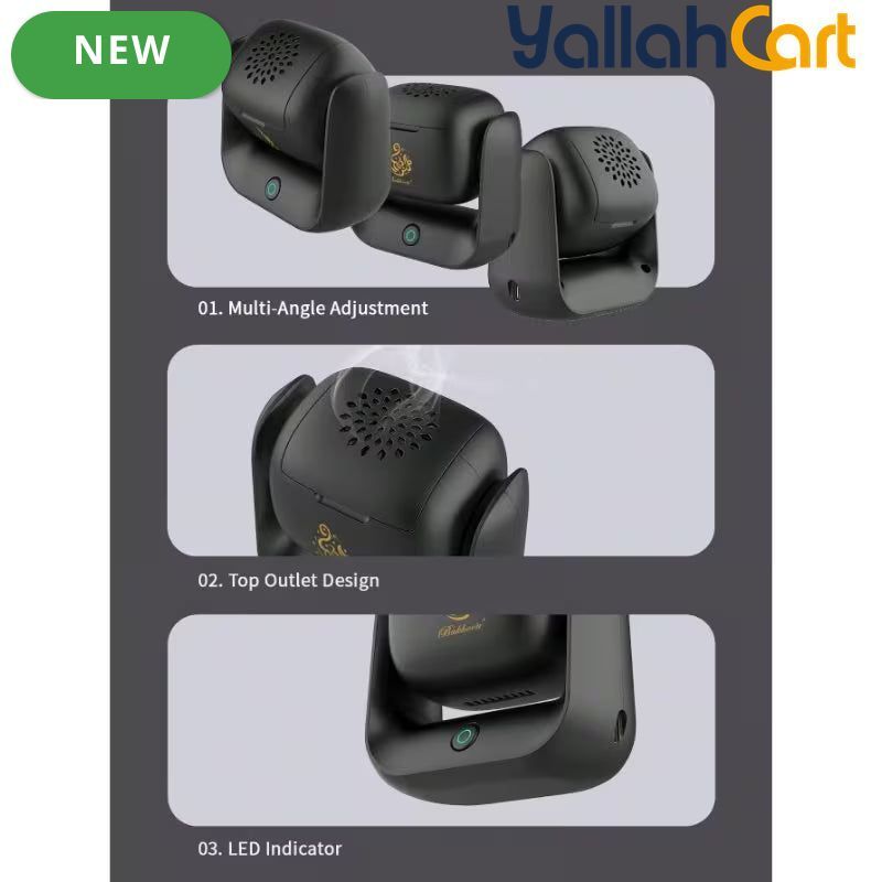 Rotatable Electric Bakhour Incense Burner – USB Rechargeable Arabic Incense Machine