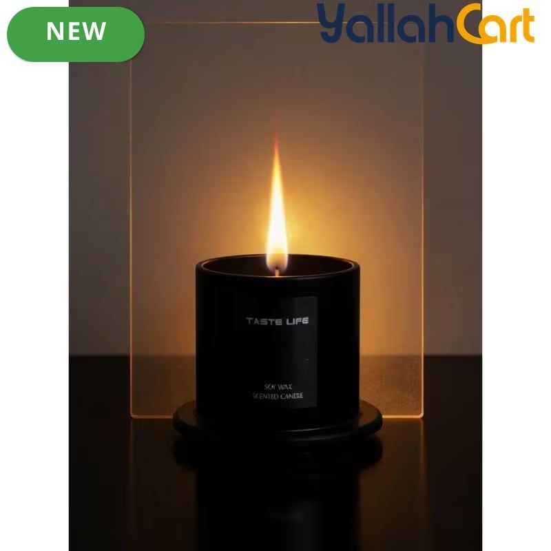 Premium Soy Wax Scented Candle in Glass Jar – Fragrant Essential Oil Candle for Home & Relaxation