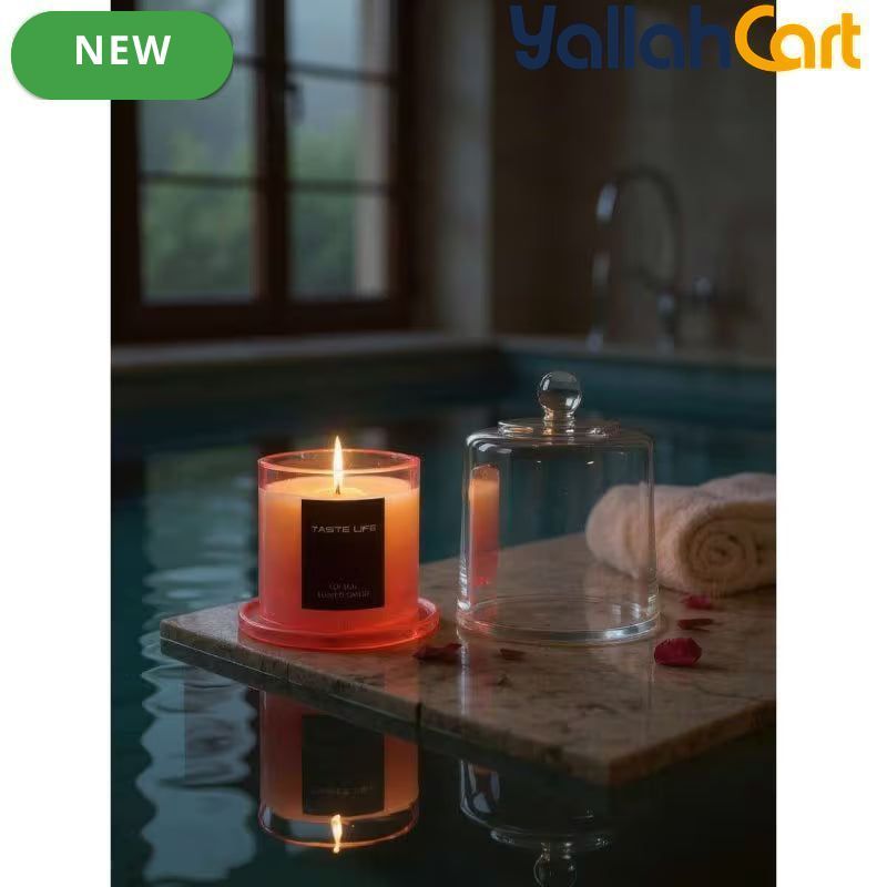 Premium Soy Wax Scented Candle in Glass Jar – Fragrant Essential Oil Candle for Home & Relaxation