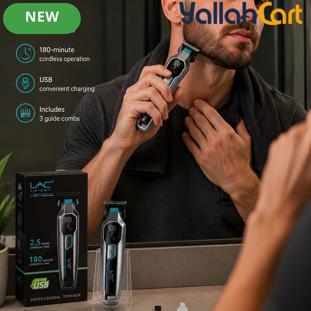 Silvery Cordless Precision Hair Detail Trimmer – 180 Min Runtime