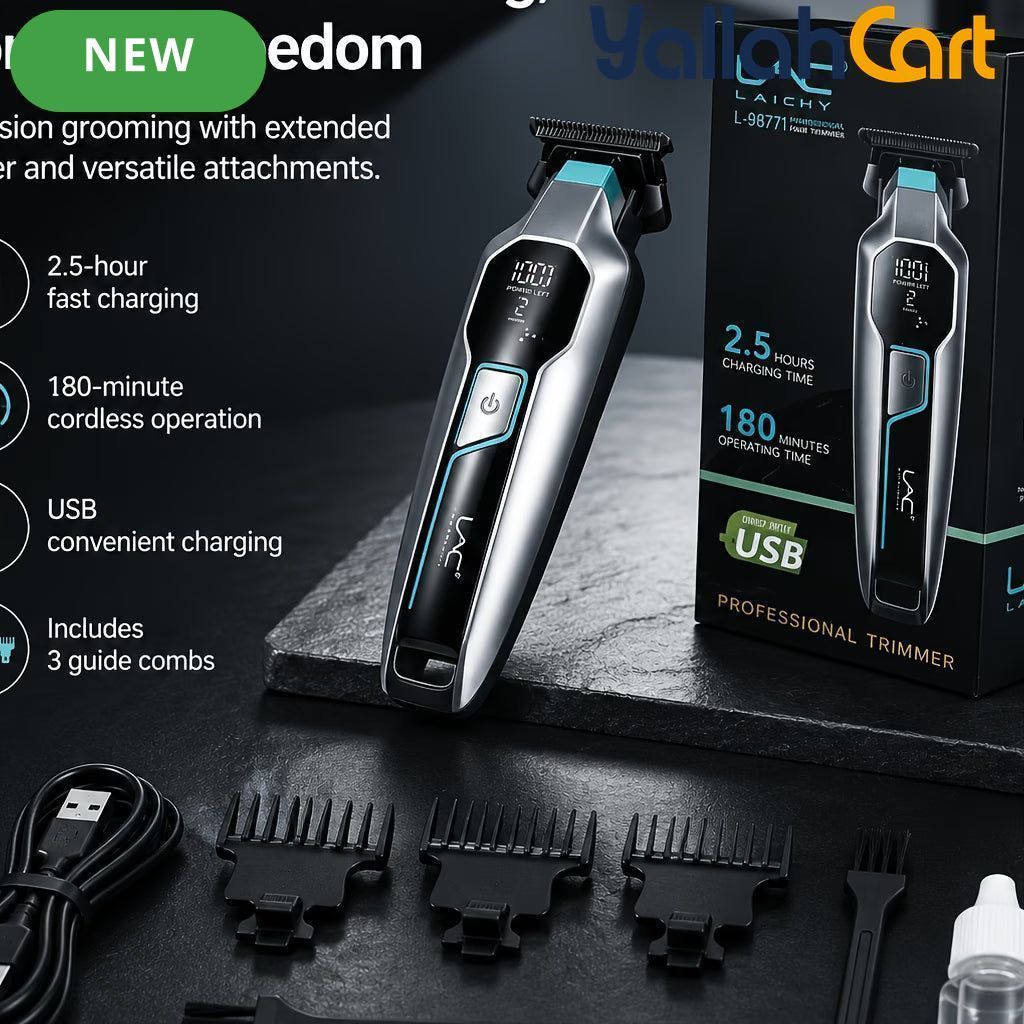 Silvery Cordless Precision Hair Detail Trimmer – 180 Min Runtime