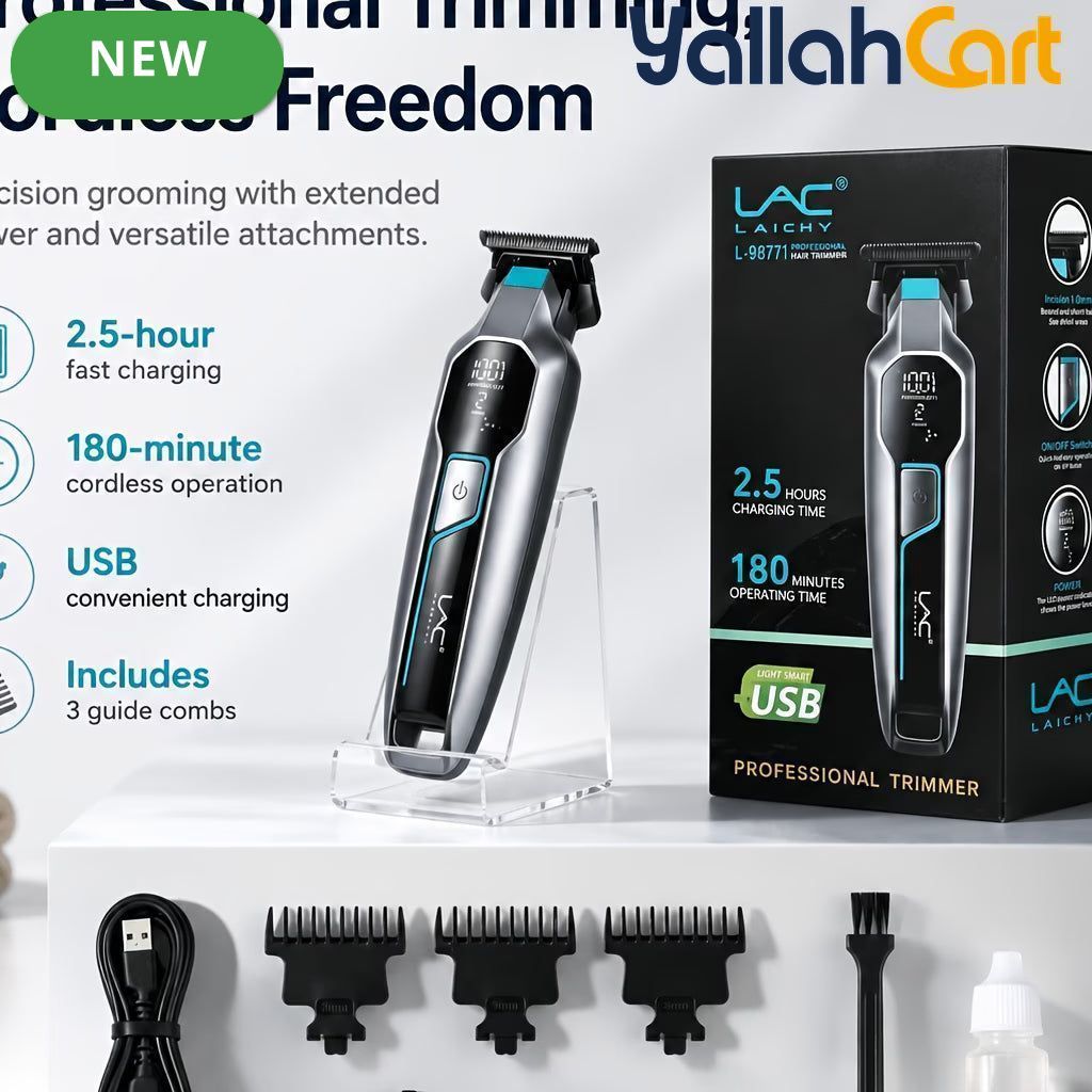 Silvery Cordless Precision Hair Detail Trimmer – 180 Min Runtime