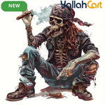 Cartoon Skull Pattern Vinyl Sticker