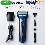 Rechargeable Men’s Grooming Kit Foil Shaver – Deep Blue
