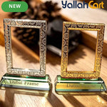 Premium Metal Picture Frame with Acrylic Base – Vintage Floral Desktop Photo Display Stand