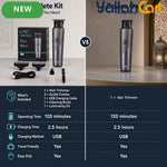 Compact Silvery USB Rechargeable Hair Trimmer Kit for Men