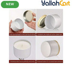 12-Piece Metal Candle Jars with Wood-Texture Lids – 4/8 oz Candle Making & Storage Containers