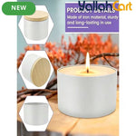 12-Piece Metal Candle Jars with Wood-Texture Lids – 4/8 oz Candle Making & Storage Containers