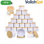 12-Piece Metal Candle Jars with Wood-Texture Lids – 4/8 oz Candle Making & Storage Containers