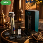 Golden Metal Embossed Cordless Hair Clipper USB Rechargeable LCD Display Trimmer Kit