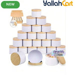 12-Piece Metal Candle Jars with Wood-Texture Lids – 4/8 oz Candle Making & Storage Containers