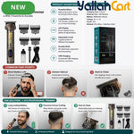 Golden Metal Embossed Cordless Hair Clipper USB Rechargeable LCD Display Trimmer Kit