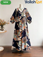 Women’s Bohemian Floral Off-Shoulder Maxi Dress – Loose Beach & Wedding Guest Dress