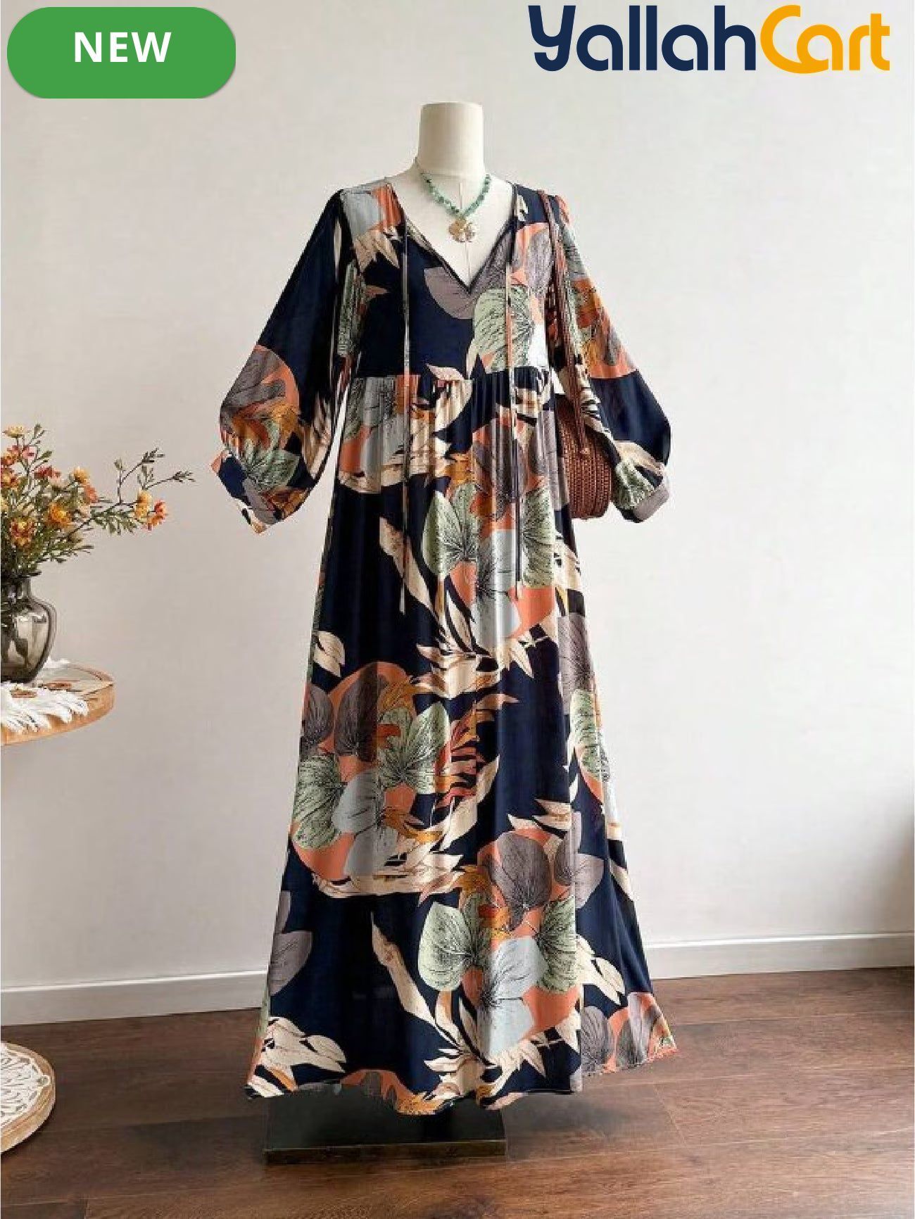 Women’s Bohemian Floral Off-Shoulder Maxi Dress – Loose Beach & Wedding Guest Dress
