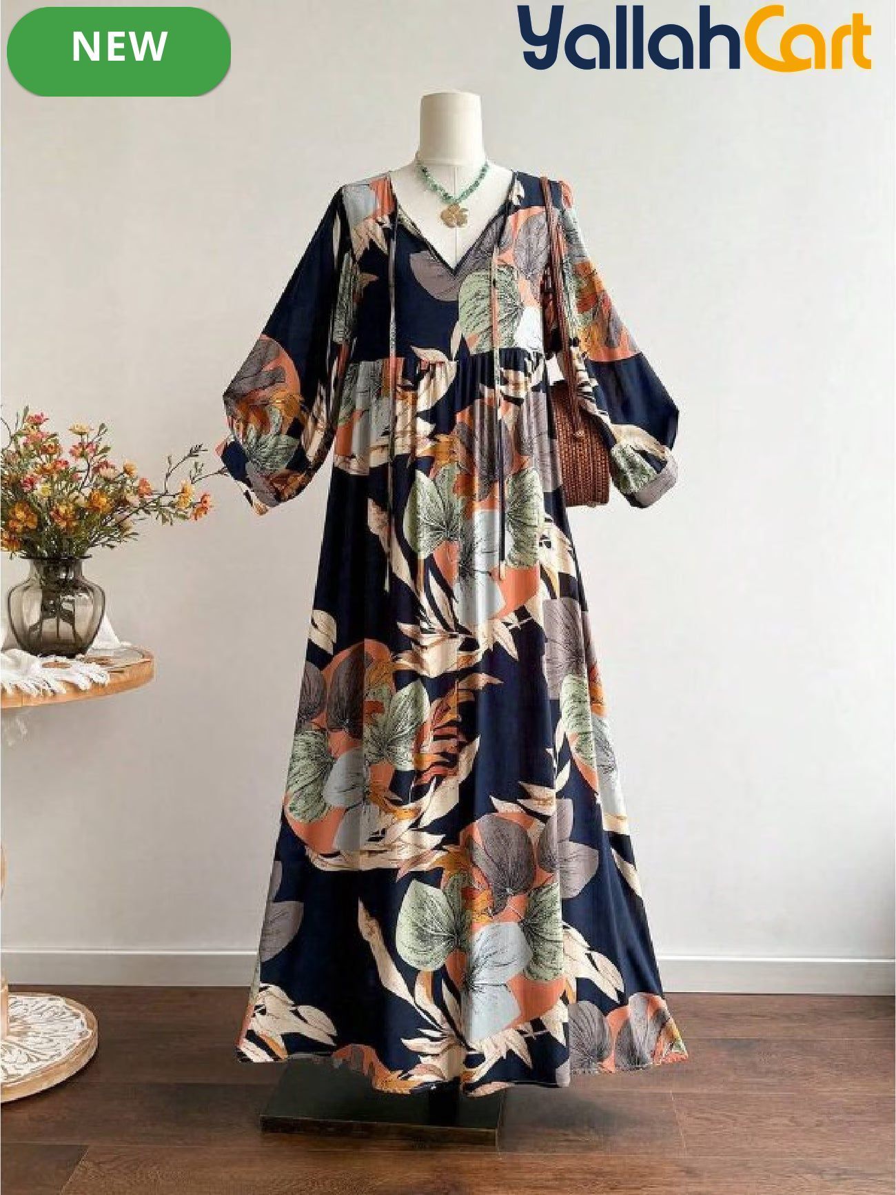 Women’s Bohemian Floral Off-Shoulder Maxi Dress – Loose Beach & Wedding Guest Dress