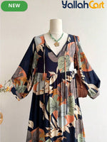 Women’s Bohemian Floral Off-Shoulder Maxi Dress – Loose Beach & Wedding Guest Dress