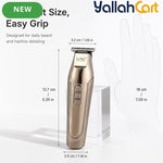 Golden Metal Precision Detail Hair Trimmer Kit – USB Rechargeable Cordless Outline Clipper with Guide Combs & Cleaning Brush for Beard, Hairline & Edge Styling