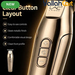 Golden Metal Precision Detail Hair Trimmer Kit – USB Rechargeable Cordless Outline Clipper with Guide Combs & Cleaning Brush for Beard, Hairline & Edge Styling