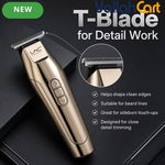 Golden Metal Precision Detail Hair Trimmer Kit – USB Rechargeable Cordless Outline Clipper with Guide Combs & Cleaning Brush for Beard, Hairline & Edge Styling