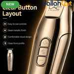 Golden Metal Precision Detail Hair Trimmer Kit – USB Rechargeable Cordless Outline Clipper with Guide Combs & Cleaning Brush for Beard, Hairline & Edge Styling