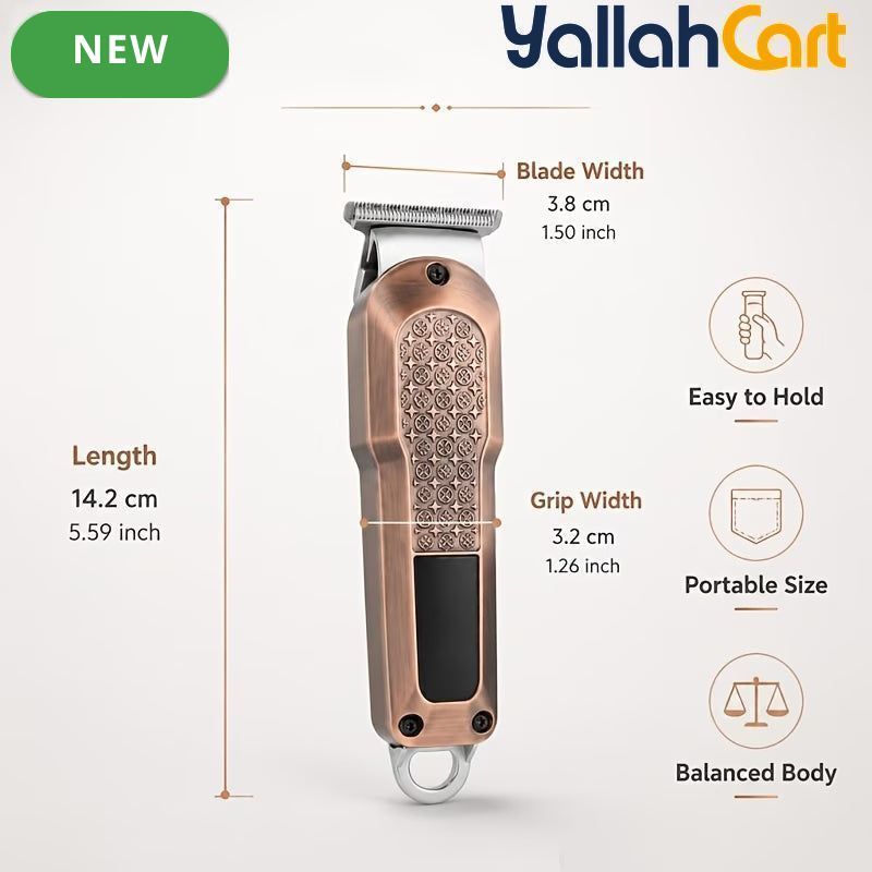 Classic Retro Metallic Hair Edger Trimmer – Coffee Color