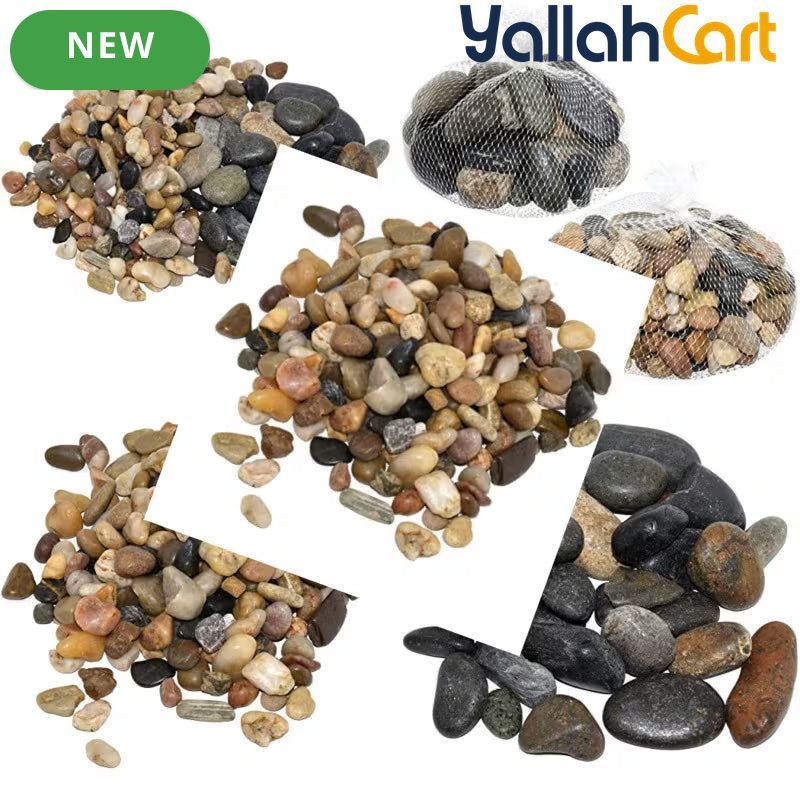4-Pound Assorted Decorative River Pebbles – Multicolor Stones for Home, Garden & Crafts