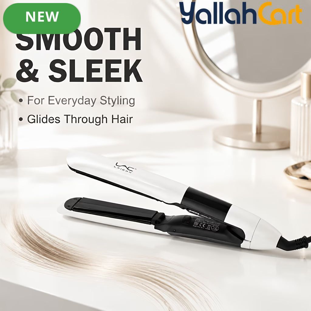 Durable Hair Straightening Iron White – Adjustable Heat Flat Iron