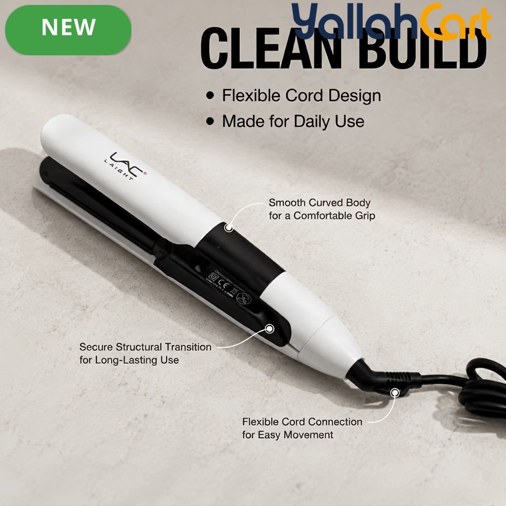 Durable Hair Straightening Iron White – Adjustable Heat Flat Iron
