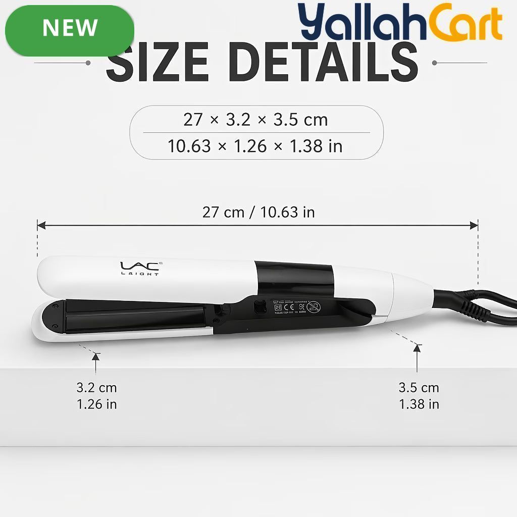 Durable Hair Straightening Iron White – Adjustable Heat Flat Iron