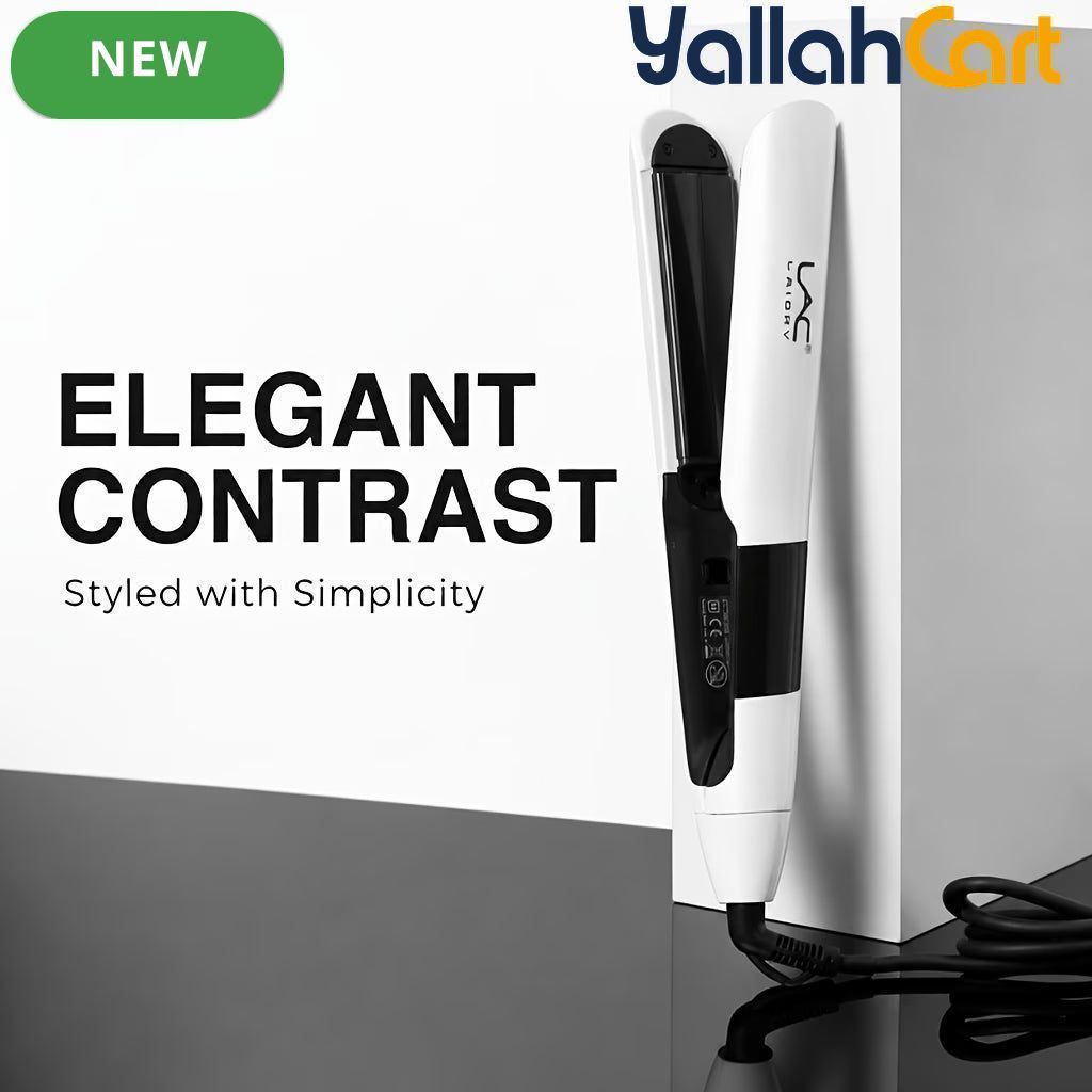 Durable Hair Straightening Iron White – Adjustable Heat Flat Iron