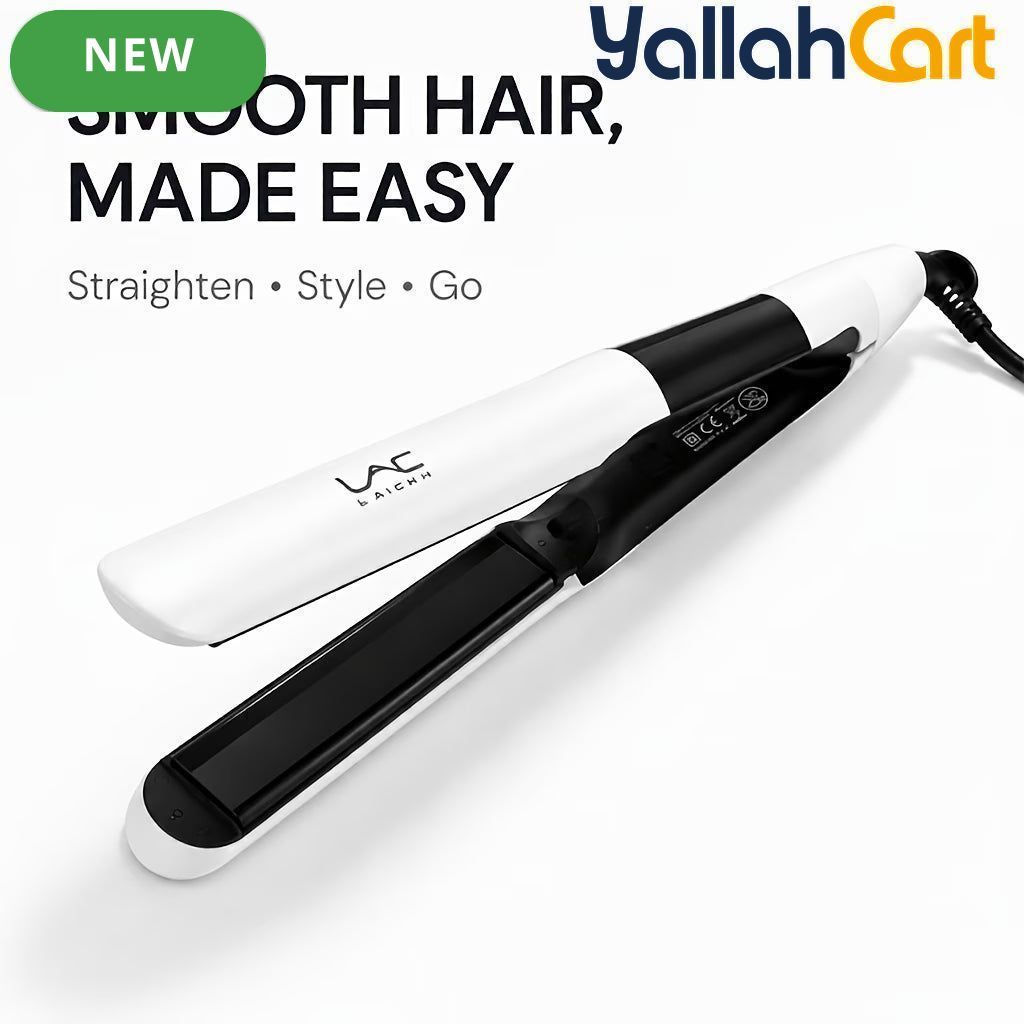 Durable Hair Straightening Iron White – Adjustable Heat Flat Iron