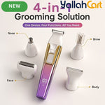 4-in-1 Women's Electric Grooming Kit Pink – Facial & Body Hair Remover