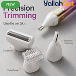 4-in-1 Women's Electric Grooming Kit Pink – Facial & Body Hair Remover