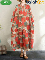Plus Size Women’s Boho Polka Dot Midi Dress – Short Sleeve O-Neck Casual Dress