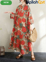 Plus Size Women’s Boho Polka Dot Midi Dress – Short Sleeve O-Neck Casual Dress