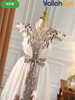 Women’s Elegant Dark Green Spot Print Maxi Dress with Tie Waist – French Style Party Dress