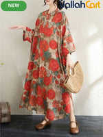 Plus Size Women’s Boho Polka Dot Midi Dress – Short Sleeve O-Neck Casual Dress