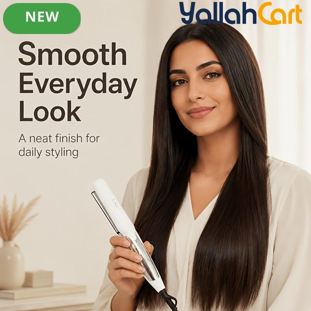 White Wide Plate Titanium Hair Straightener – Fast Heating Flat Iron
