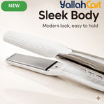 White Wide Plate Titanium Hair Straightener – Fast Heating Flat Iron
