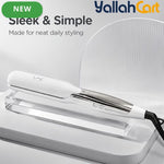 White Wide Plate Titanium Hair Straightener – Fast Heating Flat Iron