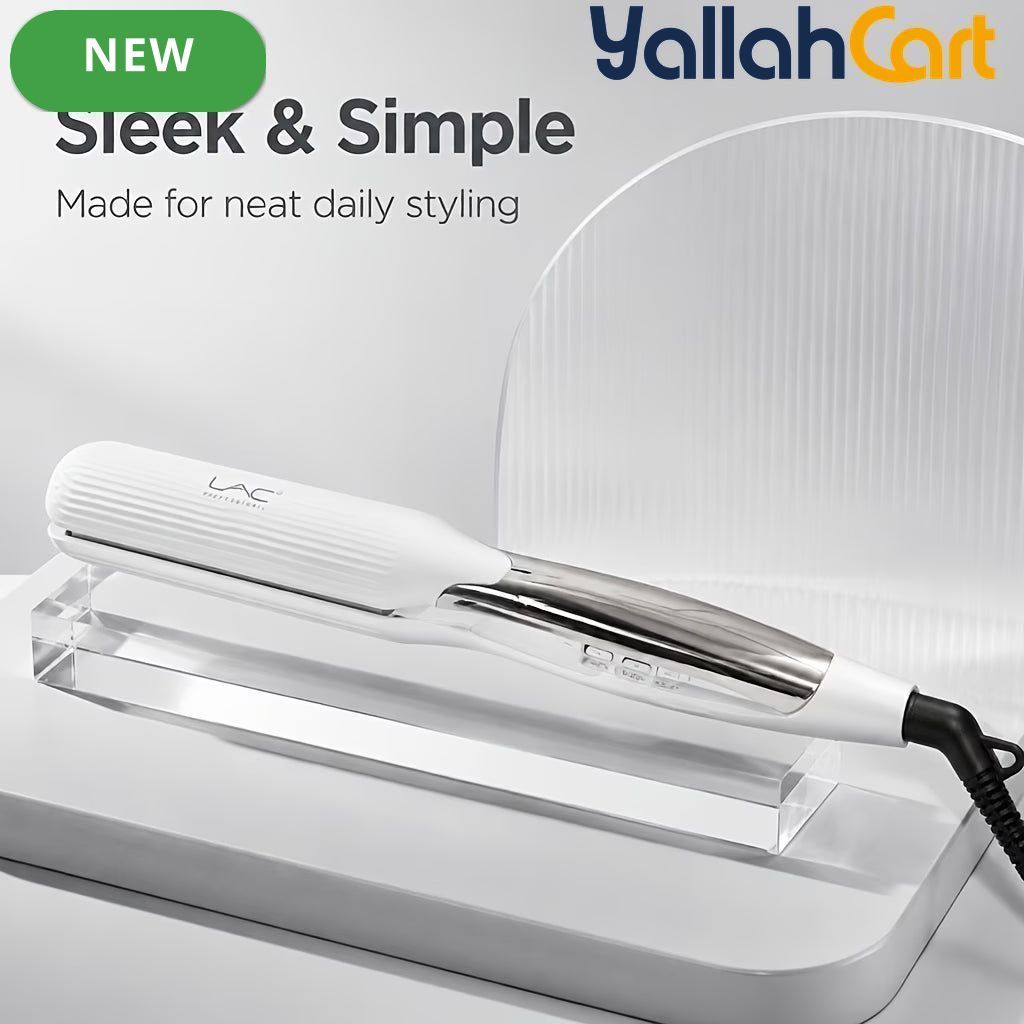 White Wide Plate Titanium Hair Straightener – Fast Heating Flat Iron