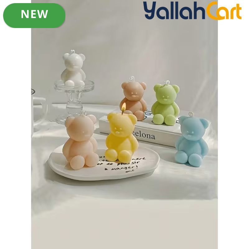 30-Piece Little Bear Scented Candles – Smokeless Decorative Candles for Home & Birthdays