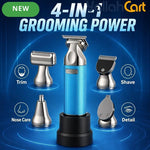 4-in-1 Men's Grooming Set Blue – Hair & Beard Trimmer Kit