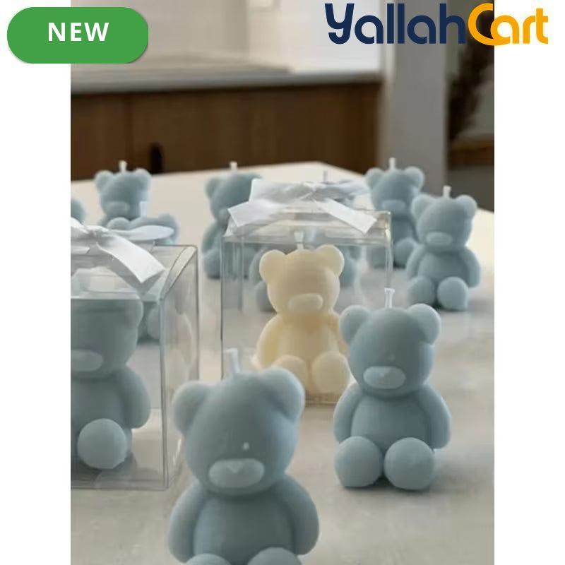 30-Piece Little Bear Scented Candles – Smokeless Decorative Candles for Home & Birthdays
