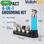 4-in-1 Men's Grooming Set Blue – Hair & Beard Trimmer Kit