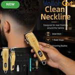 Professional Cordless Hair Clippers Golden T-Blade Trimmer for Men