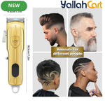 Professional Cordless Hair Clippers Golden T-Blade Trimmer for Men