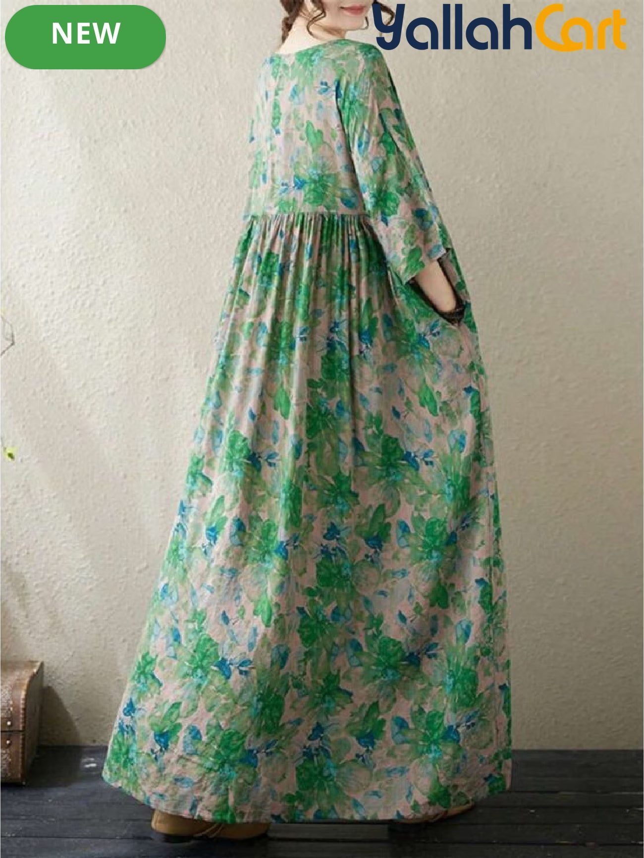 Enchanted Green Floral Plus Size Maxi Dress